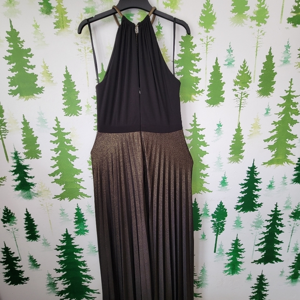 Xscape Shimmer Pleated Maxi Dress. - Picture 2 of 14